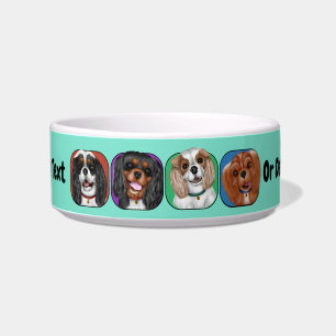 All Four Cavalier King Charles, Cute Bowl