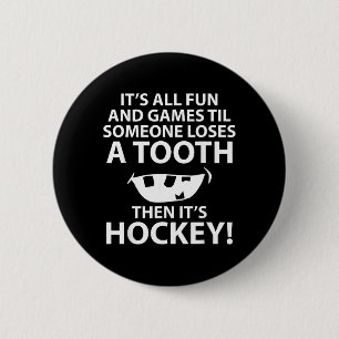 All Fun And Games Hockey Player 6 Cm Round Badge