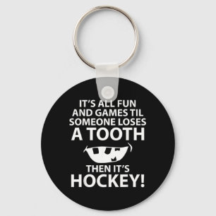All Fun And Games Hockey Player Key Ring