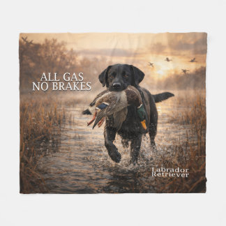 All Gas No Brakes Black Lab Fleece Blanket