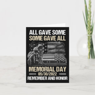 All Gave Some Some Gave All Memorial Day Remember Card