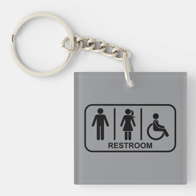 All Gender Bathroom Symbol Key Ring (Front)