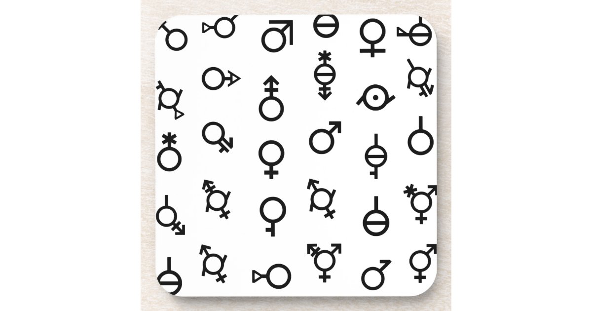 All Gender Symbols Pattern Coaster | Zazzle
