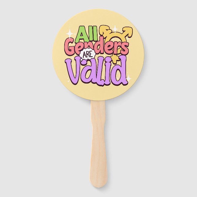 All Genders Are Valid Hand Fan (Front)