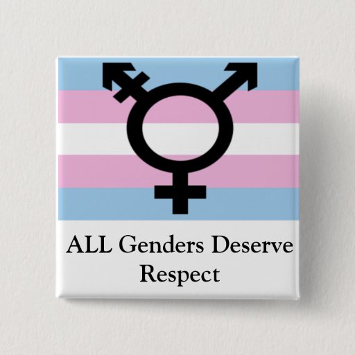 Image of All Genders Deserve Respect 15 Cm Square Badge