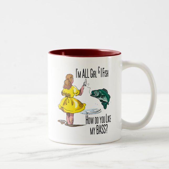 All Girl Fishing Shirts Two-Tone Coffee Mug (Right)