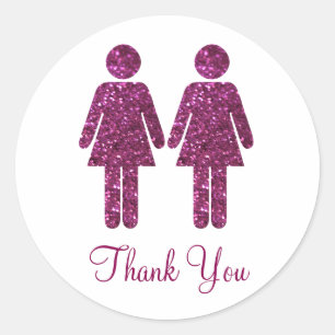 All Girls Glitter Classic Round Sticker