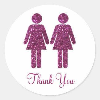 All Girls Glitter Classic Round Sticker