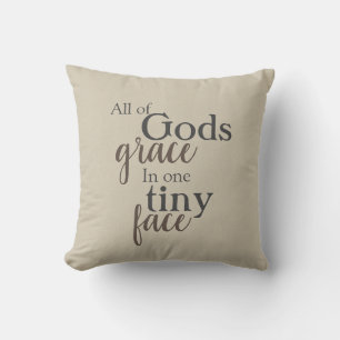 all God's grace quote, nursery Cushion