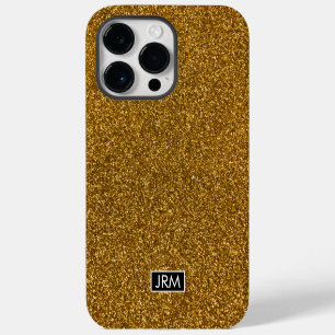 All Gold Glitter Sparkles Shiny Custom Monogram iPhone 14 Pro Max Case
