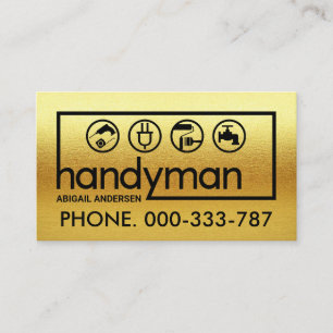 All Gold Handyman Signage Frame Business Card