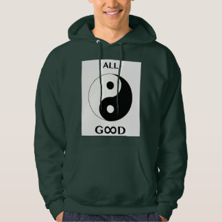 All Good, black & white, yin & yang, radiant heart Hoodie
