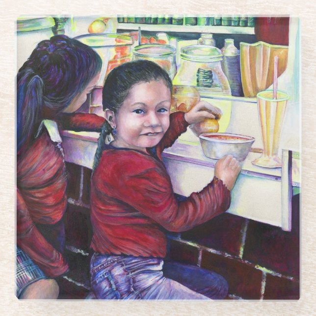 All Good Girls Get Ice Cream Glass Coaster (Front)