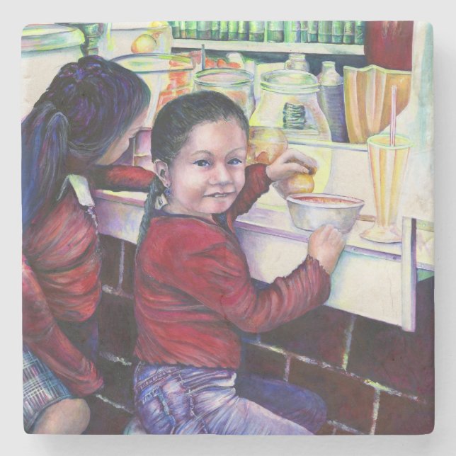 All Good little Girls get Ice Cream, Mexico Stone Coaster (Front)