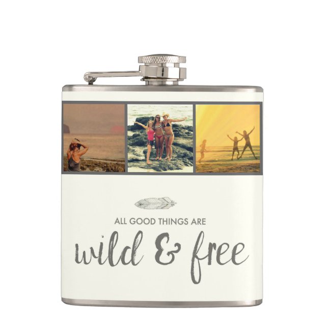All Good Things Are Wild and Free Photo Flask (Front)