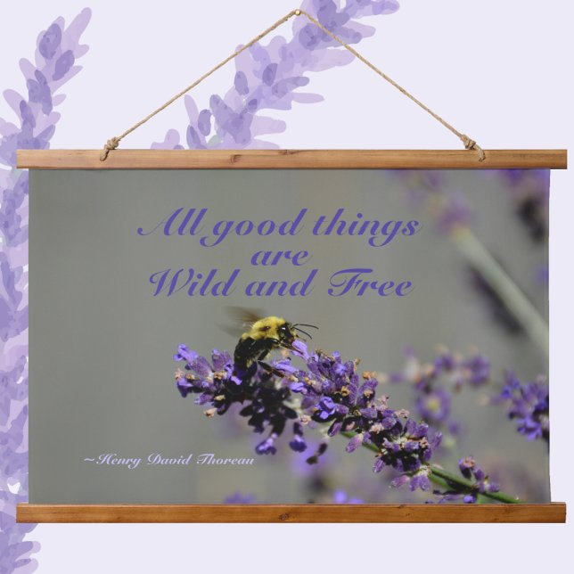All Good Things Wild and Free Bumblebee Lavender Hanging Tapestry (Creator Uploaded)