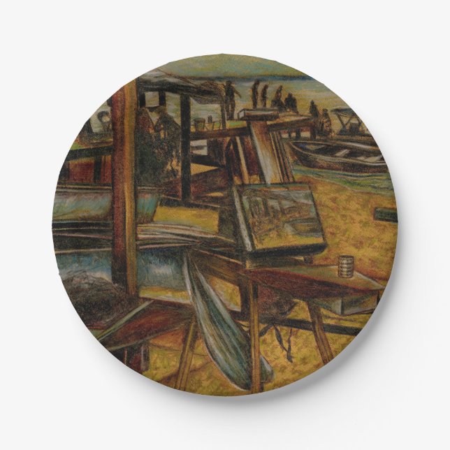 All Great Painting starts with one Brush Stroke Paper Plate (Front)