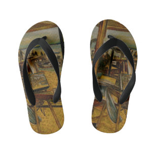 All Great Paintings Start with One Brush Stoke Kid's Flip Flops
