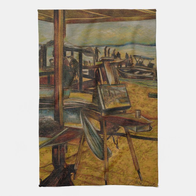 All Great Paintings Start with One Brush Stoke Tea Towel (Vertical)