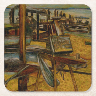 All Great Paintings Starts with One Brush Stoke Square Paper Coaster