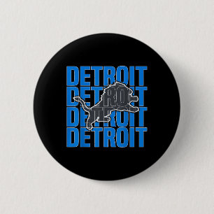 All Grit - Detroit Cool Retro Lion Lovers Detroit  6 Cm Round Badge