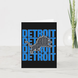 All Grit - Detroit Cool Retro Lion Lovers Detroit  Card