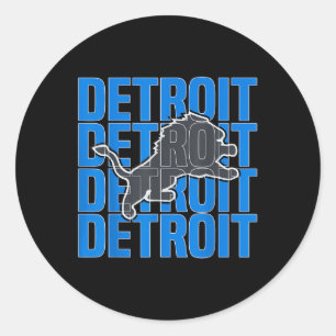 All Grit - Detroit Cool Retro Lion Lovers Detroit  Classic Round Sticker