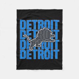 All Grit - Detroit Cool Retro Lion Lovers Detroit Fleece Blanket