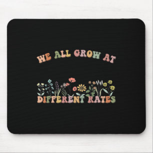 All Grow At Different Rates Sped Teacher Retro Vin Mouse Mat