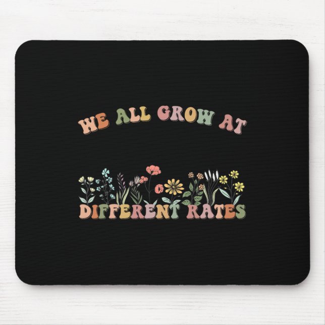 All Grow At Different Rates Sped Teacher Retro Vin Mouse Mat (Front)