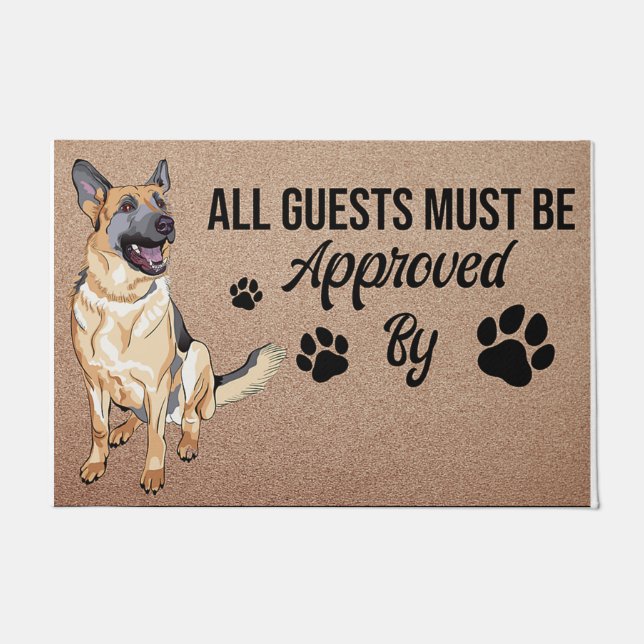 All Guests Must Be Approved By Dog Name Doormat (Front)
