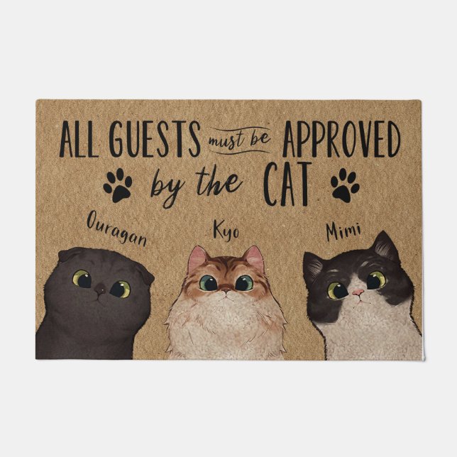 All Guests Must Be Approved By The Cat | Cat Lover Doormat (Front)