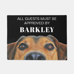 All Guests Must Be Approved, Cute Dog Pet Photo Doormat