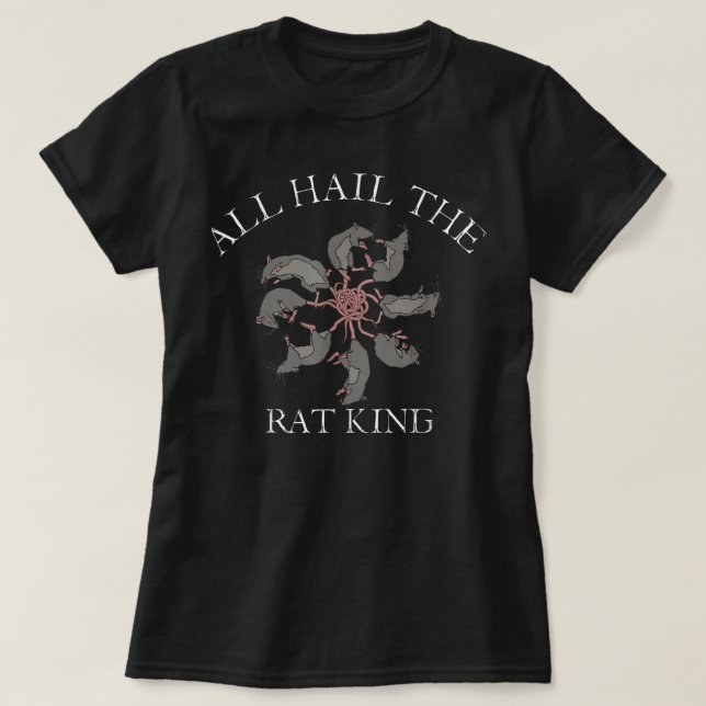 All Hail The Rat King  Mediaeval Rats Rodents Cree T-Shirt (Design Front)