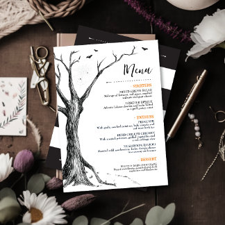 All Hallows Eve Halloween Orange Rose Flat Menu