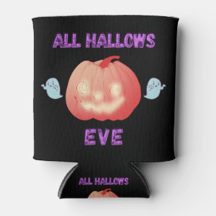 All Hallows Eve Halloween Pumpkin and Ghosts Can Cooler