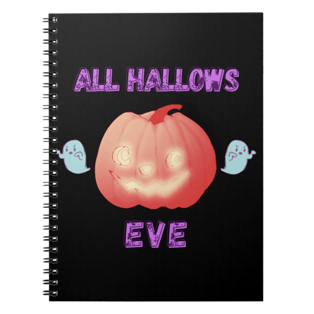 All Hallows Eve Halloween Pumpkin and Ghosts Notebook (Front)