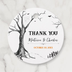 All Hallows Eve Halloween Tree Round Favor Tags