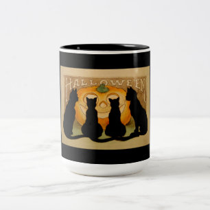 All Hallows Eve Pumpkin and Black Cats Mug