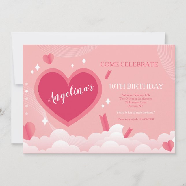 All Heart Birthday Party Invitation (Front)