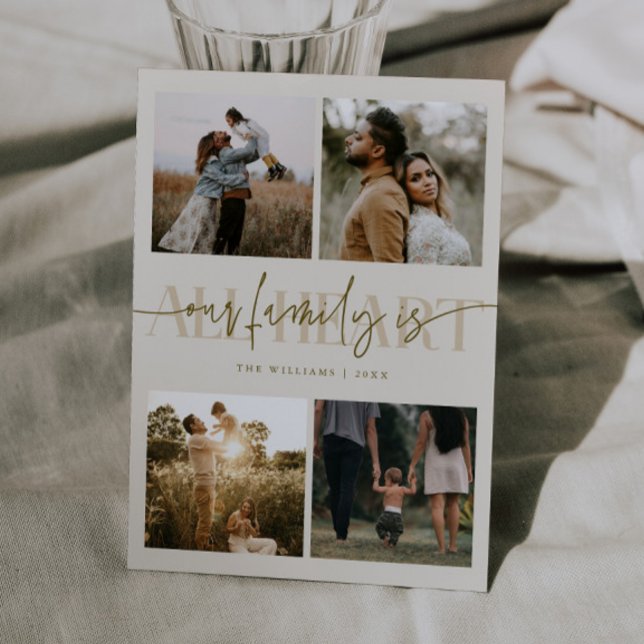 All Heart Cream Multi Photo Valentines Day  Holiday Card (Creator Uploaded)