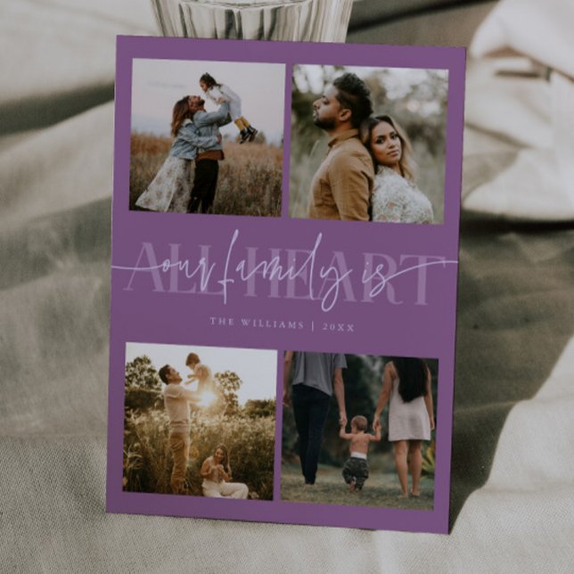 All Heart Purple Photo Valentines Day  Holiday Card (Creator Uploaded)