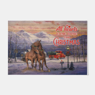 All Hearts Come Home For Christmas Doormat