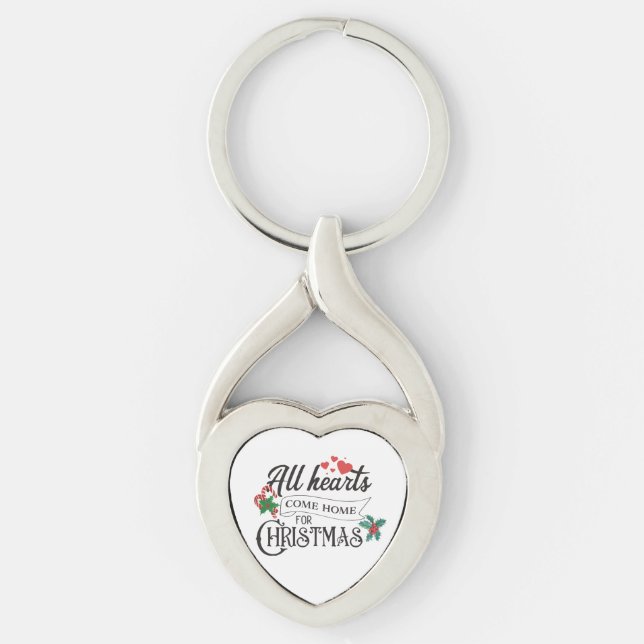 All hearts come home for Christmas Key Ring (Front)