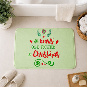 All Hearts Come Together At Christmas Holiday Bath Mat