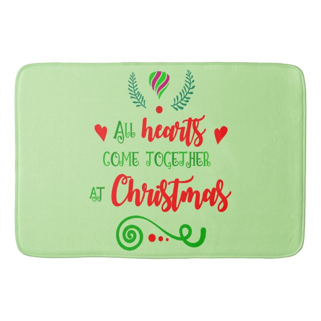 All Hearts Come Together At Christmas Holiday, ZSG Bath Mat (Front)