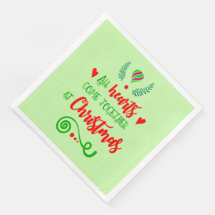 All Hearts Come Together At Christmas Holiday, ZSG Napkin