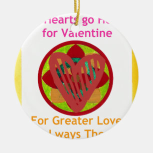 All Hearts Go Home for Valentine Art Print Ceramic Tree Decoration