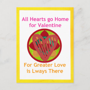 All Hearts Go Home for Valentine Art Print Holiday Postcard