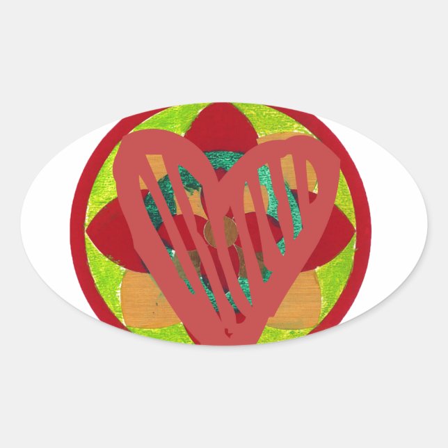 All Hearts Go Home for Valentine Art Print Oval Sticker (Front)